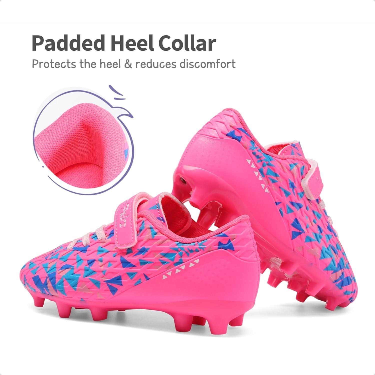 imageDREAM PAIRS Boys Girls Soccer Cleats Kids Football Shoes for LittleBig KidHot PinkRoyalblue