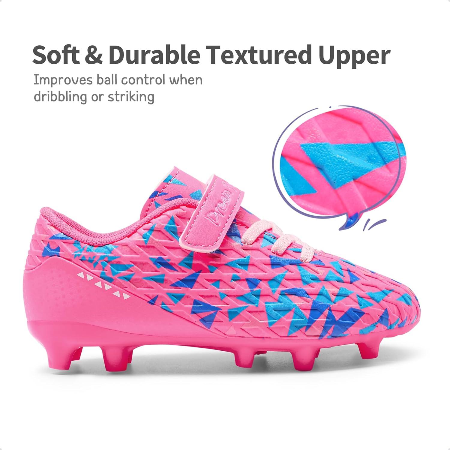 imageDREAM PAIRS Boys Girls Soccer Cleats Kids Football Shoes for LittleBig KidHot PinkRoyalblue
