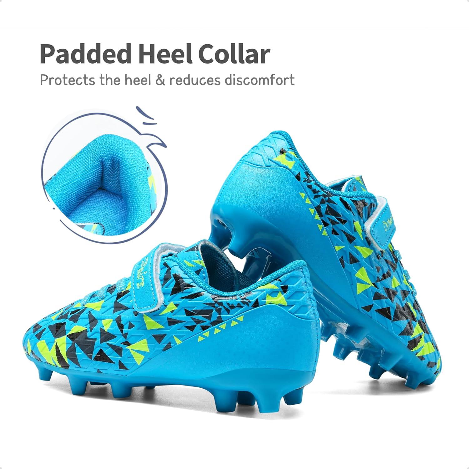 imageDREAM PAIRS Boys Girls Soccer Cleats Kids Football Shoes for LittleBig KidRoyal BlueNeon Green