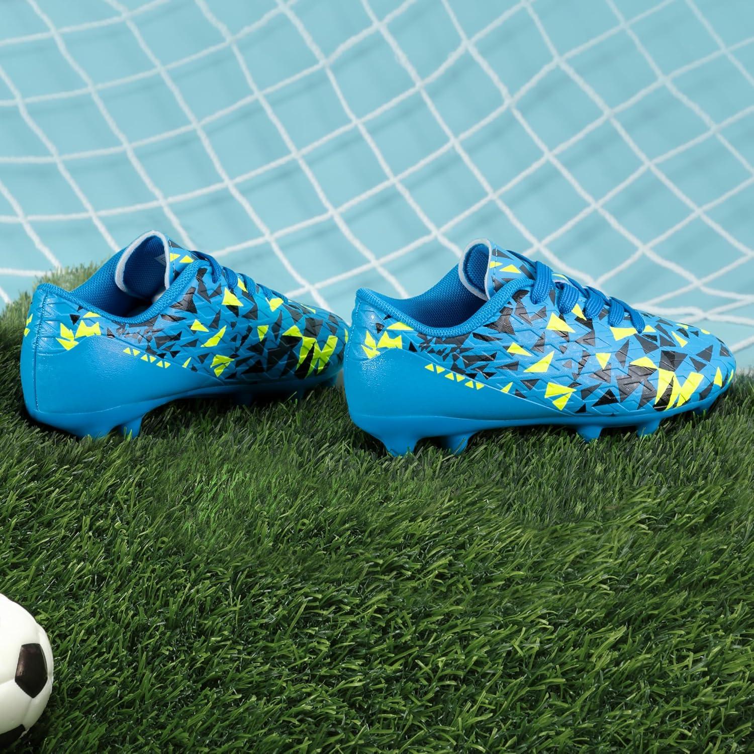 imageDREAM PAIRS Boys Girls Soccer Cleats Youth Firm Groud Athletic Outdoor Trainning Football Shoes for LittleBig KidRoyal BlueBlack