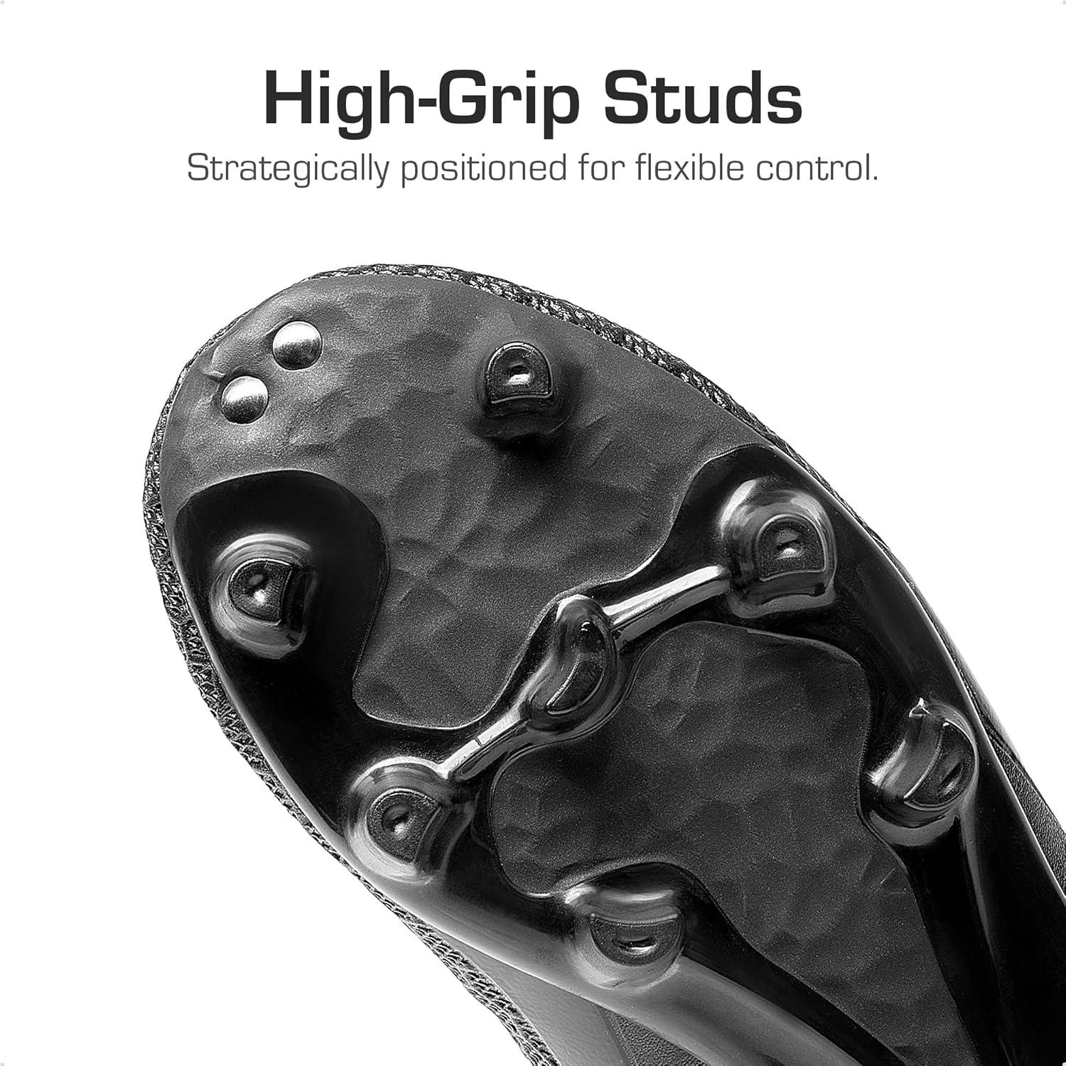 imageDREAM PAIRS Boys Girls Soccer Cleats Youth Firm Groud Outdoor Sport Athletic High Top Football Shoes for LittleBig KidBlack Monochrome