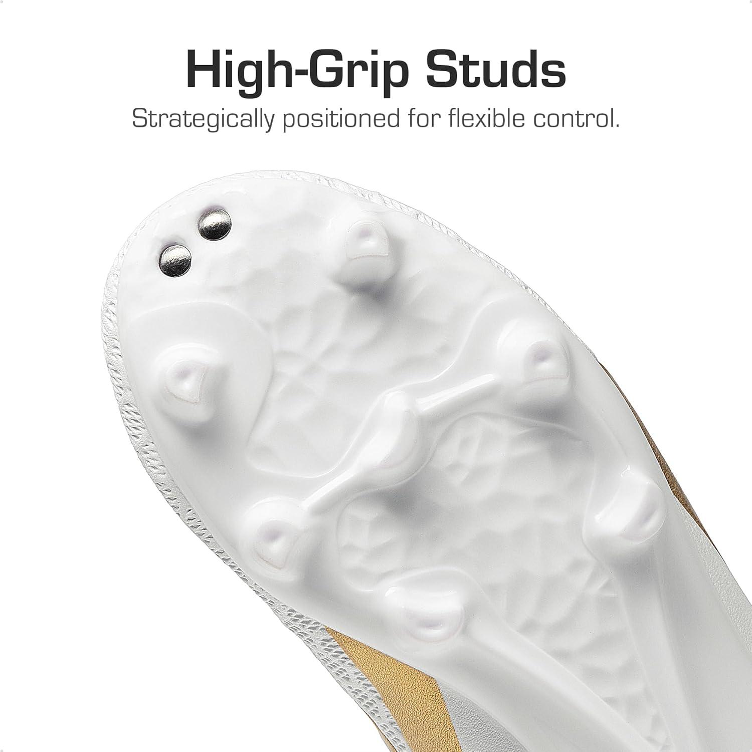 imageDREAM PAIRS Boys Girls Soccer Cleats Youth Firm Groud Outdoor Sport Athletic High Top Football Shoes for LittleBig KidWhite