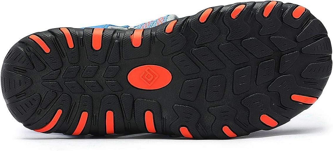 imageDREAM PAIRS Boys Girls Summer Outdoor Athletic Sport Sandals Hiking Beach Casual Closed Toe Adjustable Multicolor for ToddlerLittleBig KidsBlueGreyRed