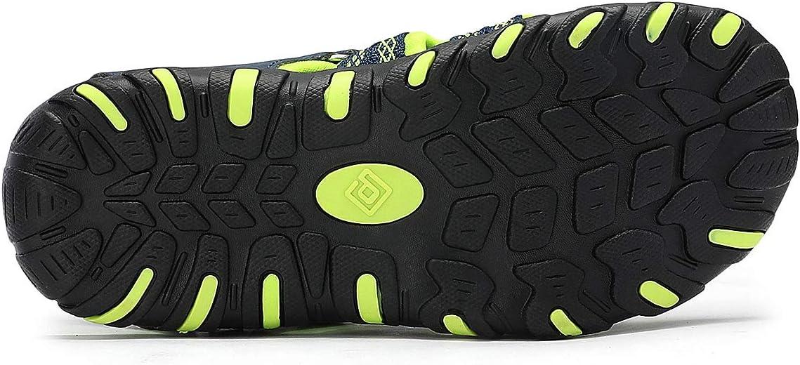imageDREAM PAIRS Boys Girls Summer Outdoor Athletic Sport Sandals Hiking Beach Casual Closed Toe Adjustable Multicolor for ToddlerLittleBig KidsNavyNeonGreen