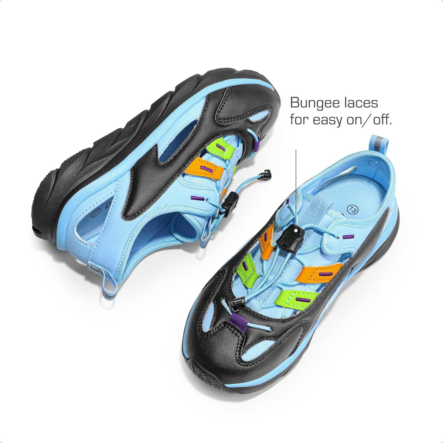 imageDREAM PAIRS Boys Girls Summer Outdoor Athletic Sport Sandals for LittleBig KidsBlueBlack