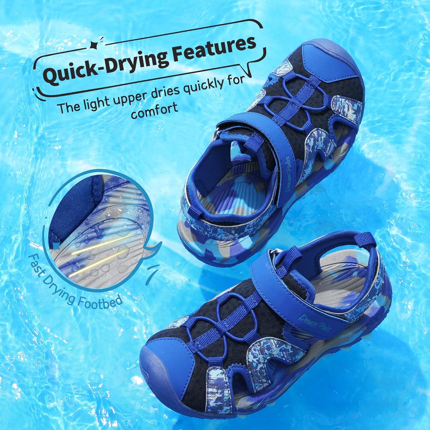 imageDREAM PAIRS Boys Girls Summer Outdoor Athletic Sport Sandals for ToddlerLittleBig KidRoyal Blue