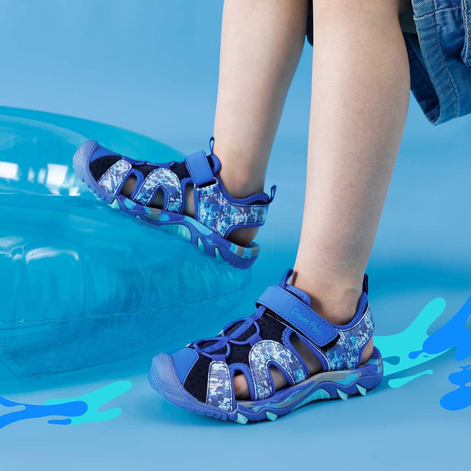 imageDREAM PAIRS Boys Girls Summer Outdoor Athletic Sport Sandals for ToddlerLittleBig KidRoyal Blue