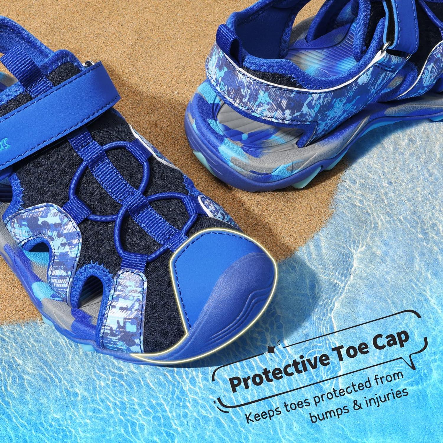 imageDREAM PAIRS Boys Girls Summer Outdoor Athletic Sport Sandals for ToddlerLittleBig KidRoyal Blue