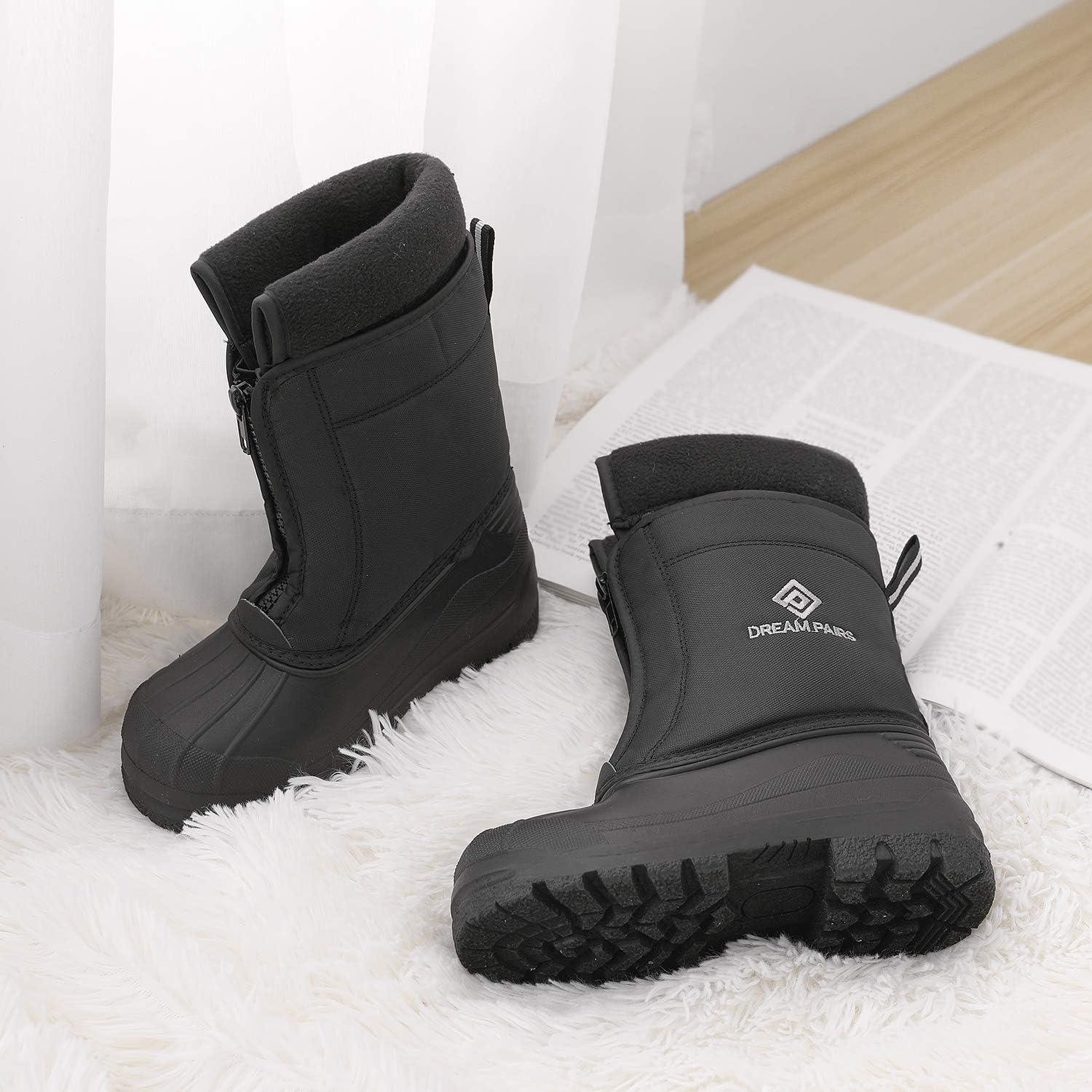 imageDREAM PAIRS Boys Girls Waterproof Winter Snow Boots for LittleBig KidsBlack