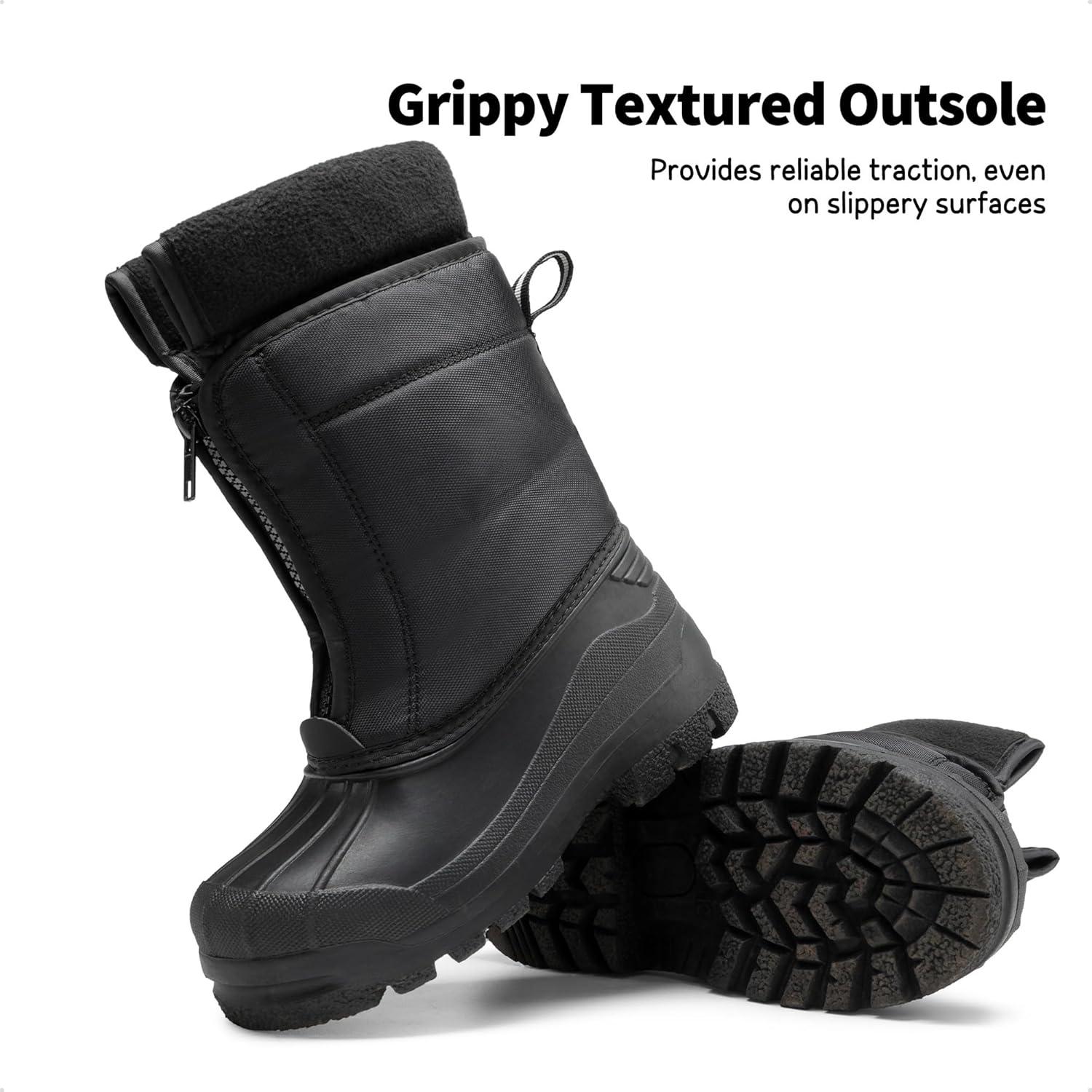 imageDREAM PAIRS Boys Girls Waterproof Winter Snow Boots for LittleBig KidsBlack