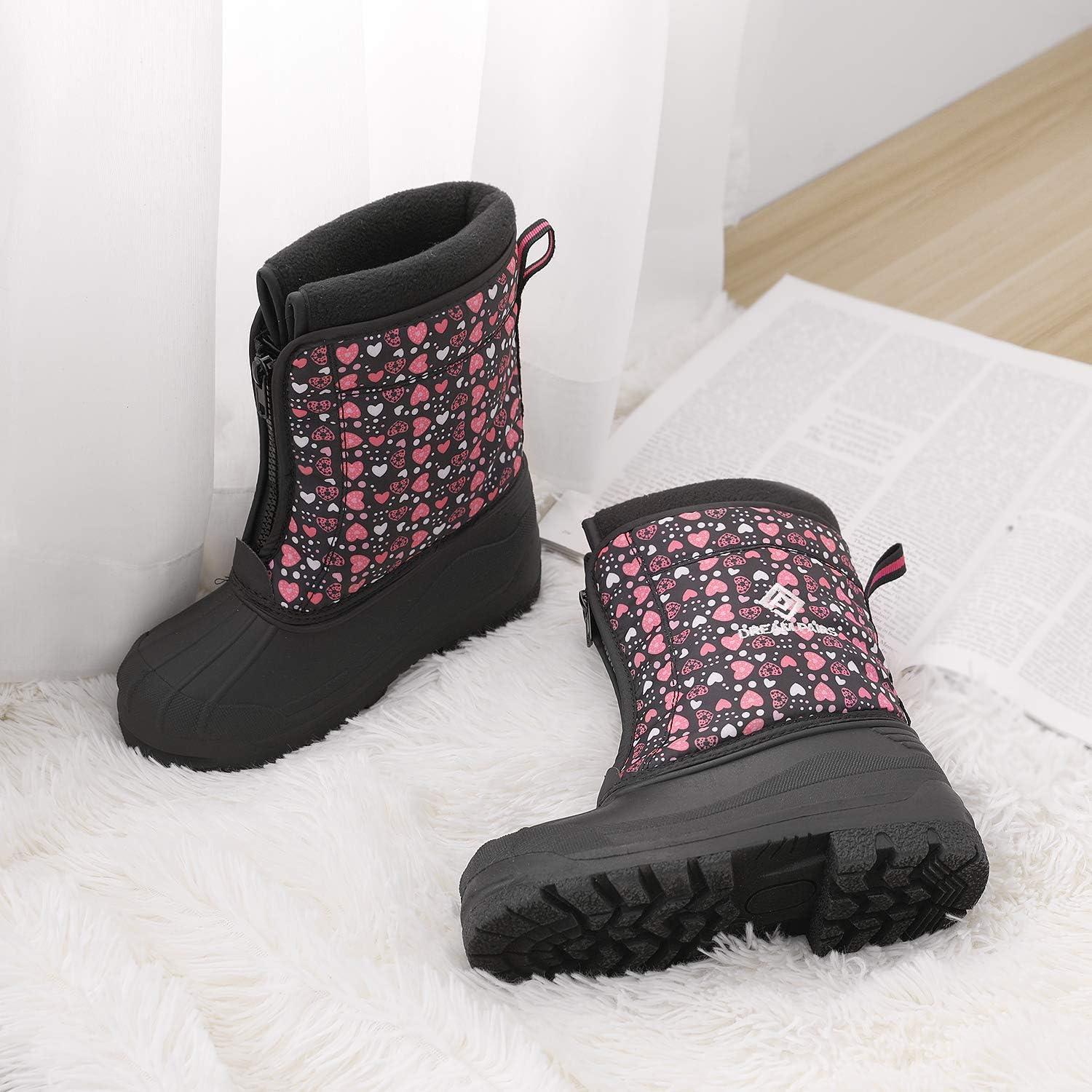 imageDREAM PAIRS Boys Girls Waterproof Winter Snow Boots for LittleBig KidsBlackPink