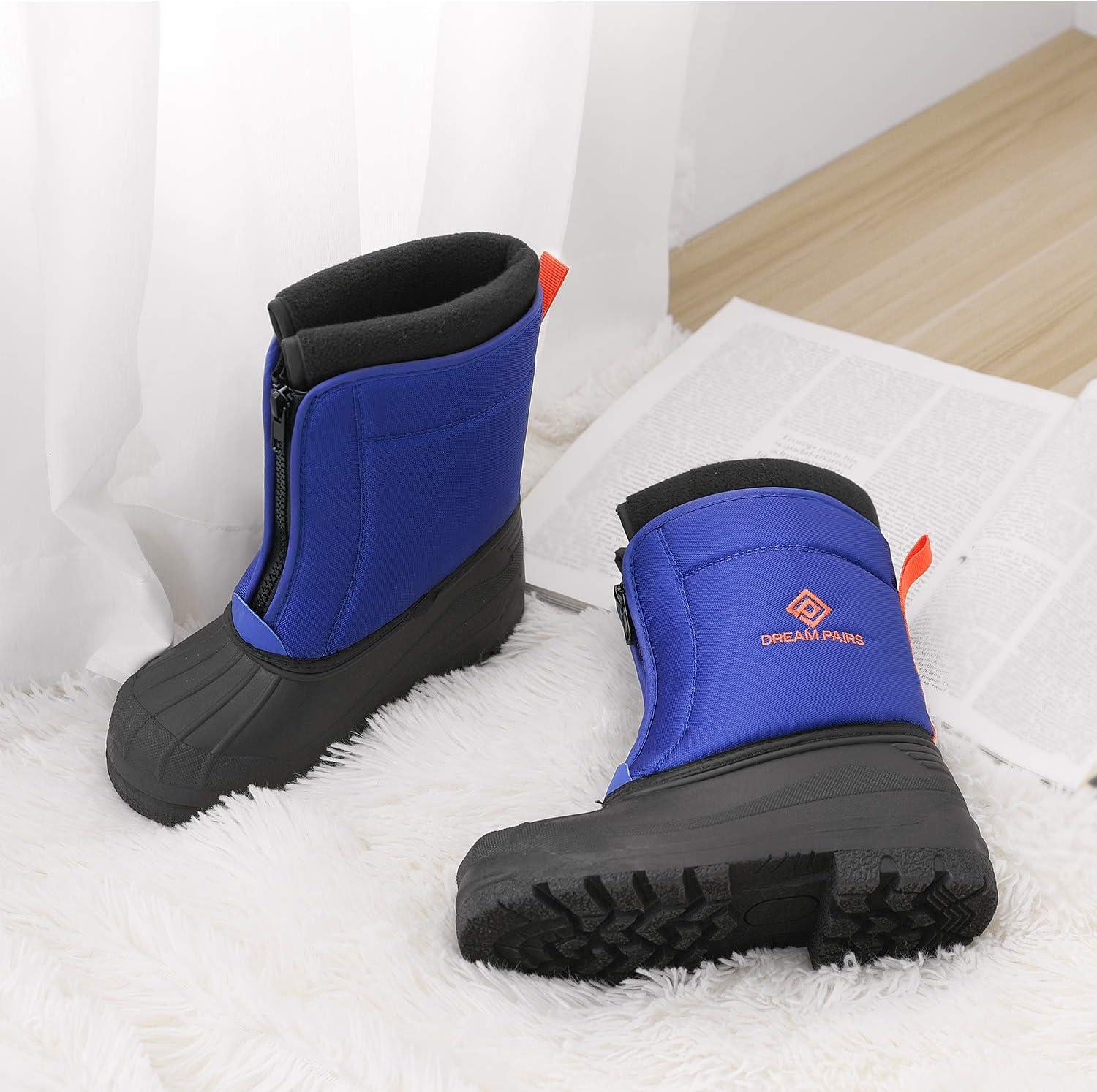 imageDREAM PAIRS Boys Girls Waterproof Winter Snow Boots for LittleBig KidsRoyalBlueOrange