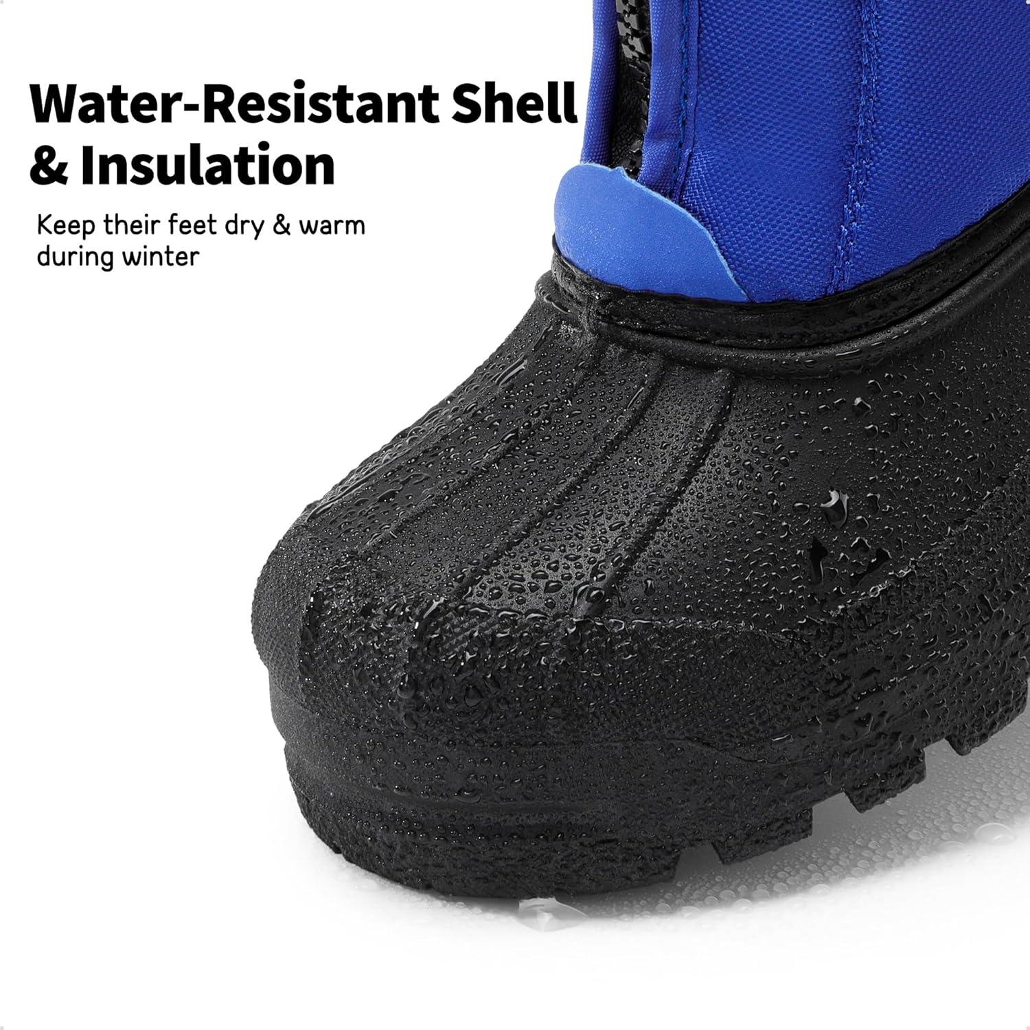 imageDREAM PAIRS Boys Girls Waterproof Winter Snow Boots for LittleBig KidsRoyalBlueOrange