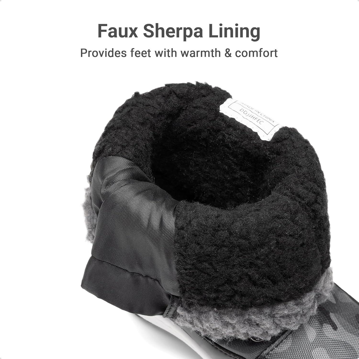 imageDREAM PAIRS Boys Snow Boots Camouflage Slip Resistant Faux Fur Lined Winter Shoes for LittleBig KidBlackWhite