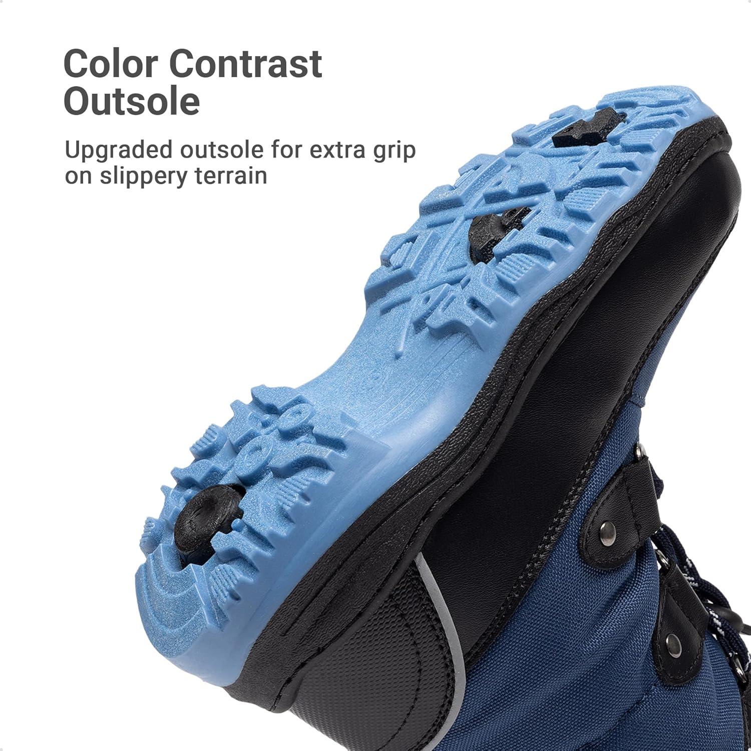 imageDREAM PAIRS Boys Snow Boots Camouflage Slip Resistant Faux Fur Lined Winter Shoes for LittleBig KidDark Blue