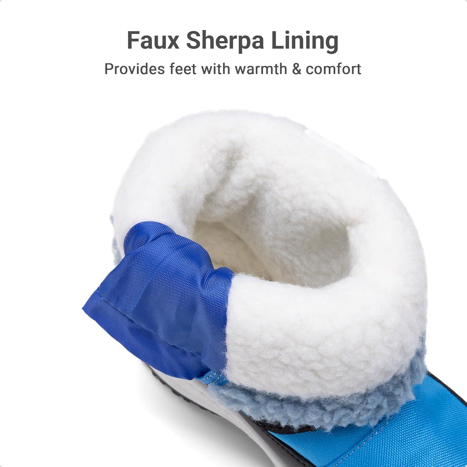 imageDREAM PAIRS Boys Snow Boots Camouflage Slip Resistant Faux Fur Lined Winter Shoes for LittleBig KidRoyal Blue