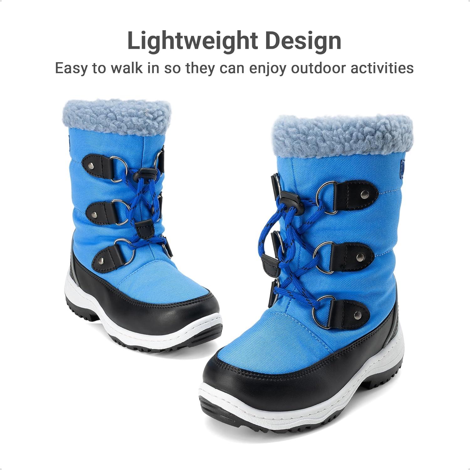 imageDREAM PAIRS Boys Snow Boots Camouflage Slip Resistant Faux Fur Lined Winter Shoes for LittleBig KidRoyal Blue