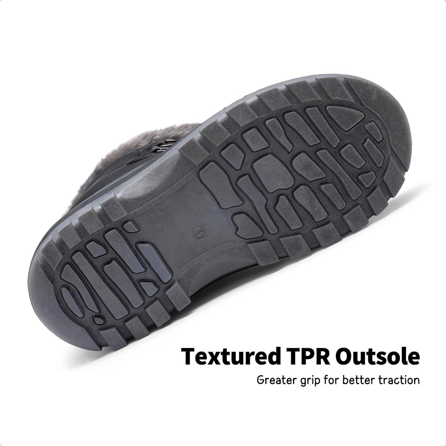 imageDREAM PAIRS Boys ampamp Girls Faux FurLined Winter Snow Boots for LittleBig KidsBlack