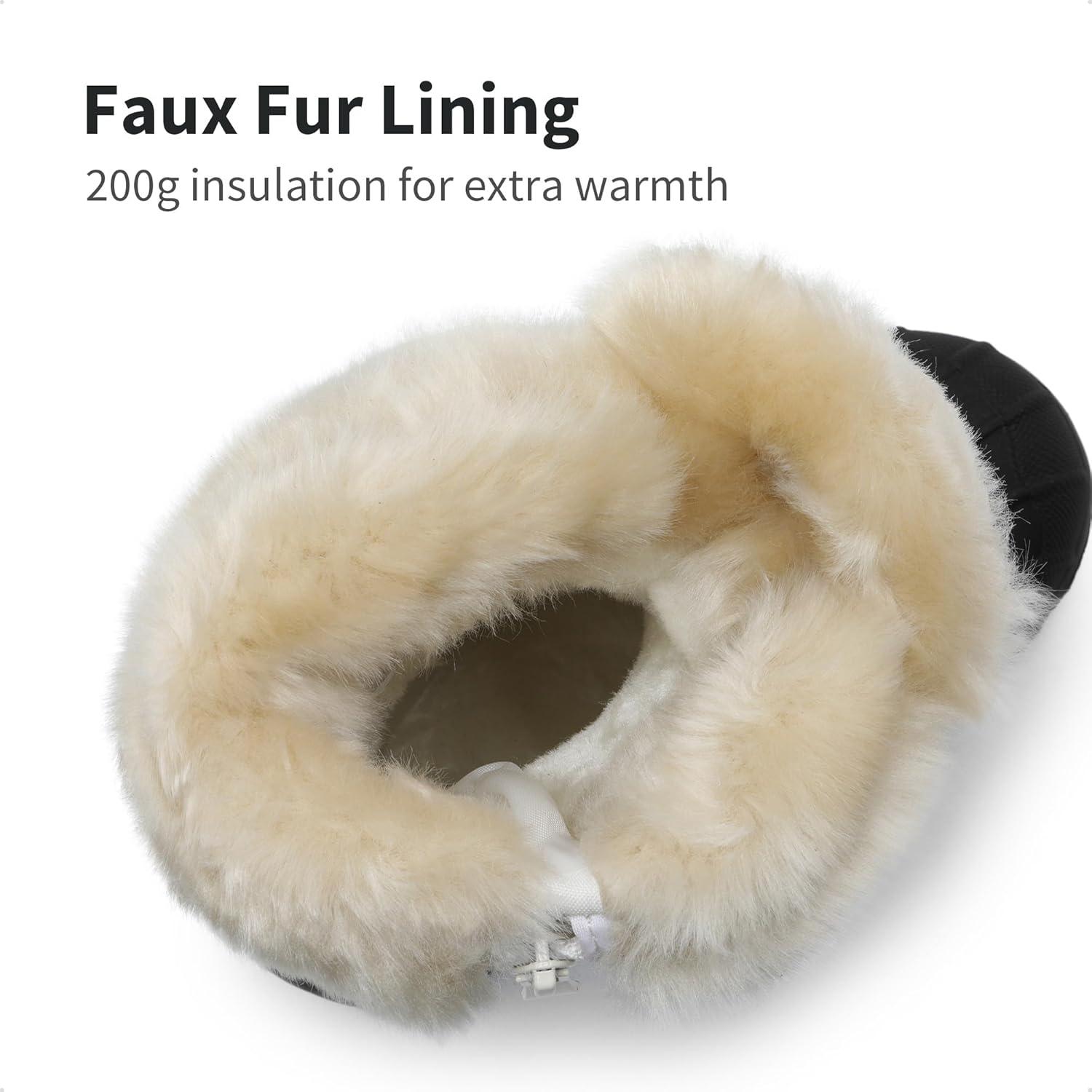 imageDREAM PAIRS Boys ampamp Girls Waterproof Winter Snow Boots for Little KidBig KidBeigeWhite