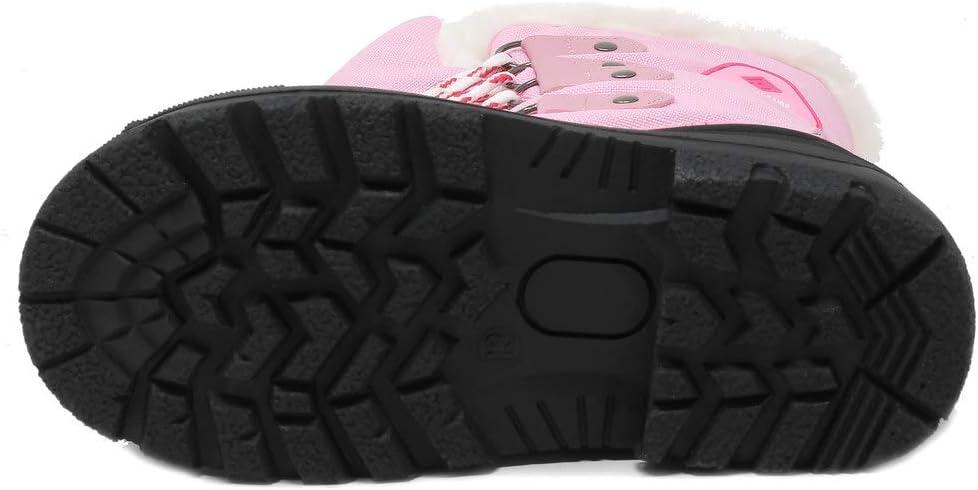 imageDREAM PAIRS Boys ampamp Girls Waterproof Winter Snow Boots for Little KidBig KidGreyPink