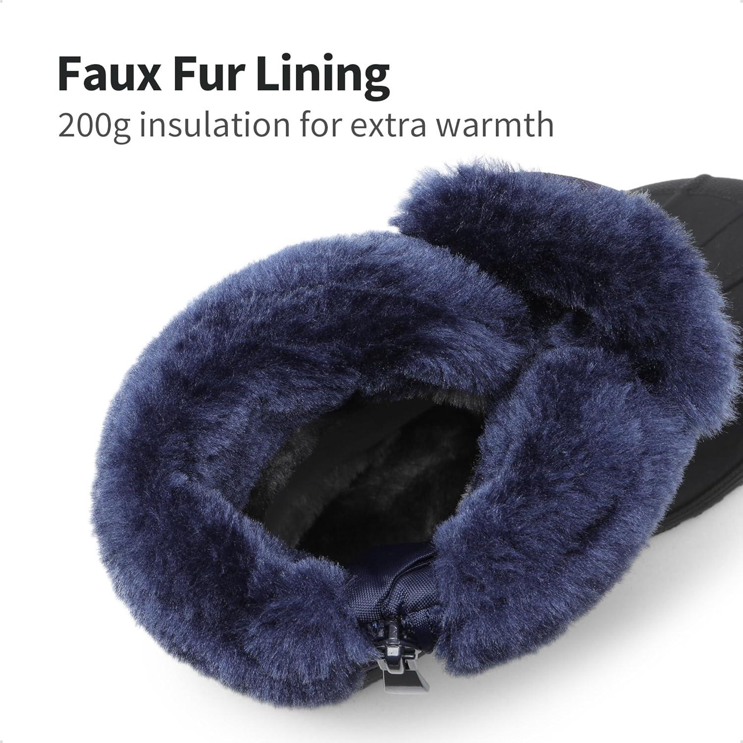 imageDREAM PAIRS Boys ampamp Girls Waterproof Winter Snow Boots for Little KidBig KidNavyFuchsia