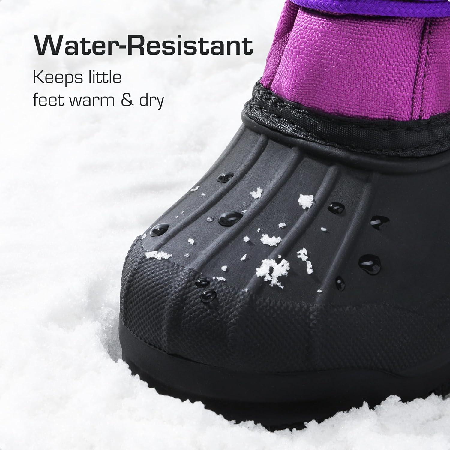 imageDREAM PAIRS Boys ampamp Girls Waterproof Winter Snow Boots for Little KidBig KidPurple