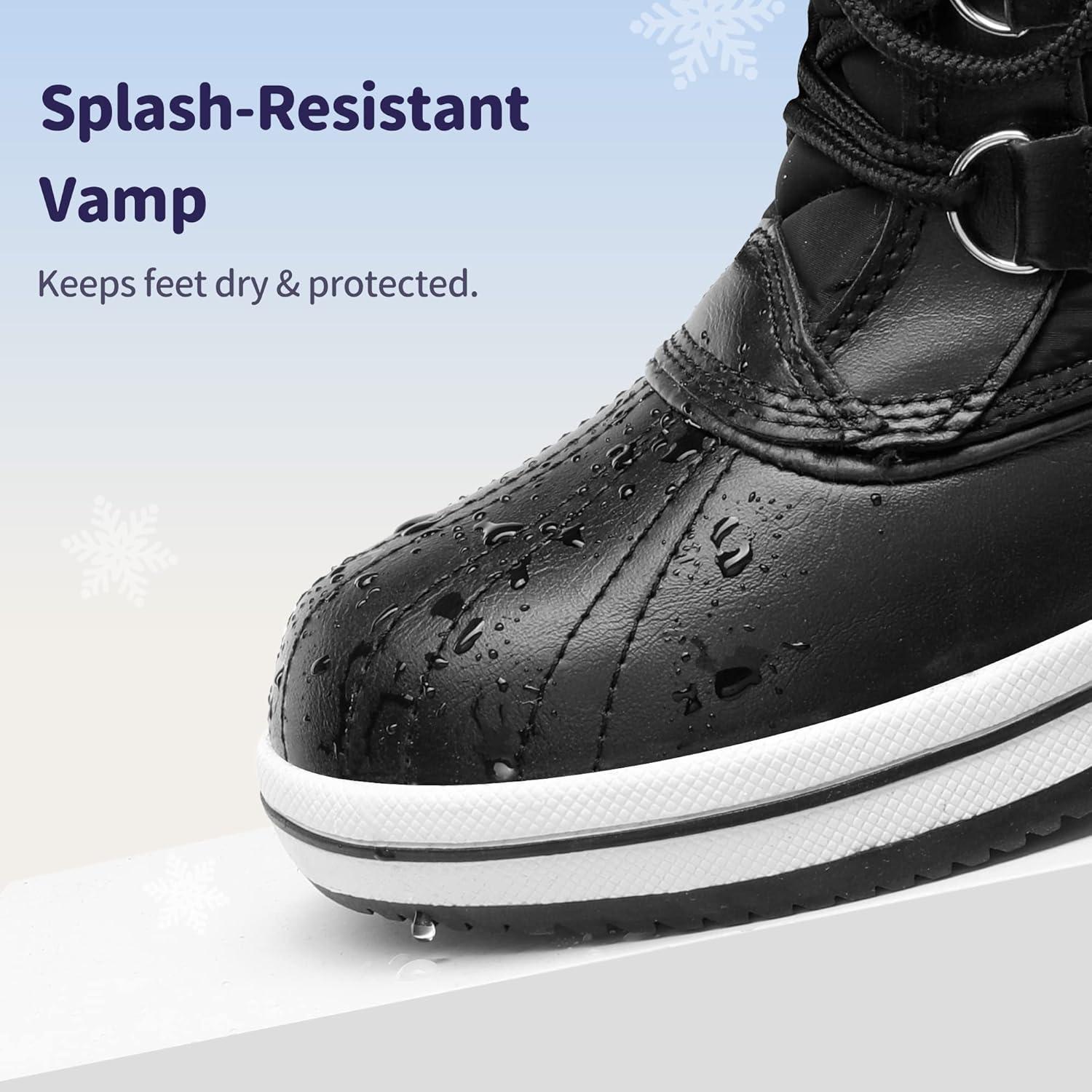 imageDREAM PAIRS Cozy Kids Snow Boots Warm ampamp WaterResistant Winter Boots with Faux Fur for AllDay Play NonSlip Mid Calf BootsBlack