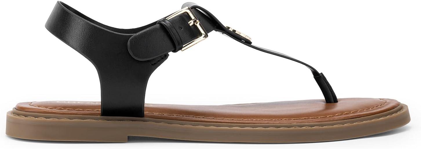 imageDREAM PAIRS Dressy TStrap Flat Thong Sandals for Women Comfort Roman Gladiator Casual Summer Beach Flip Flop Shoes with Adjustable Back Ankle StrapBlack