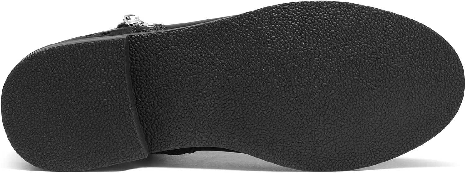 imageDREAM PAIRS Girls Ankle Boots Kids Fashion Booties with Glitter Stars Side Zipper Low Heels Warm Shoes for ToddlerLittle KidBig KidBlackPu