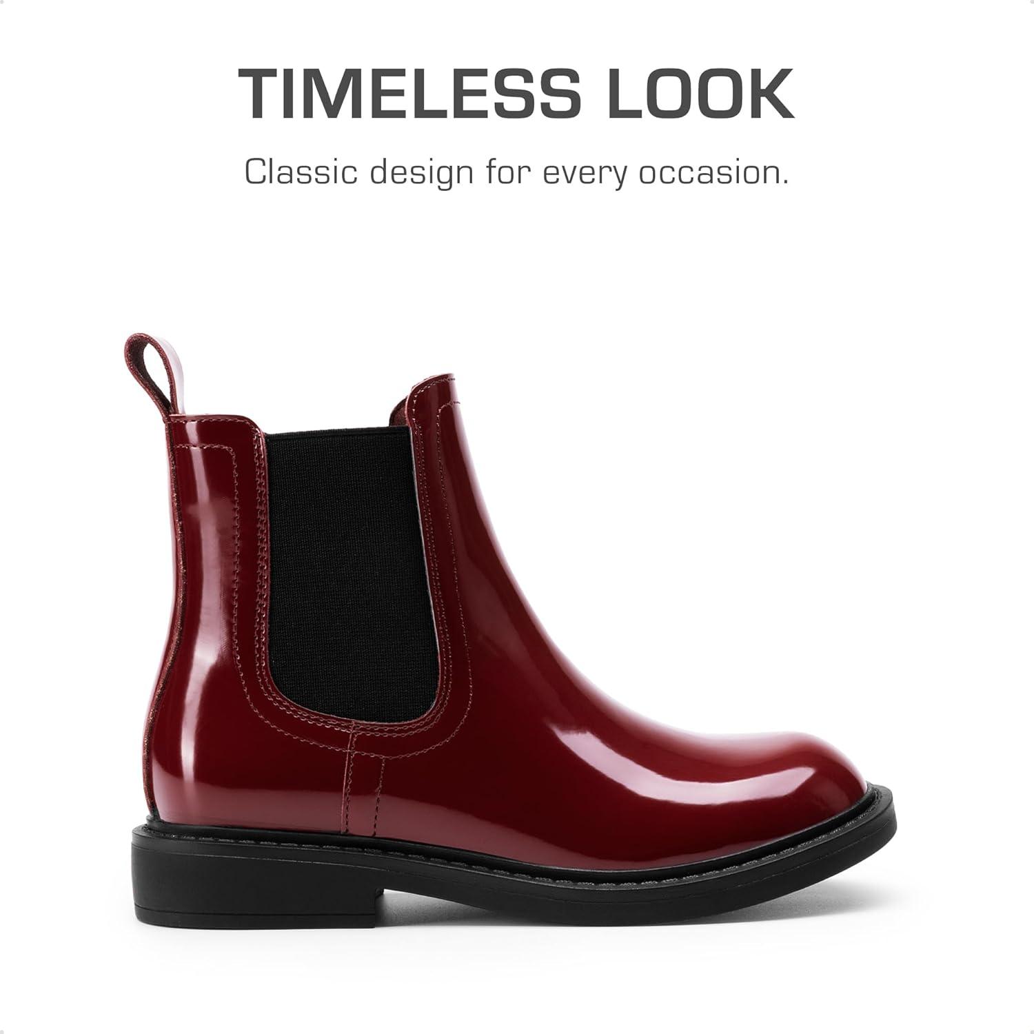 imageDREAM PAIRS Girls Ankle Boots with Side Zipper Chelsea Booties Low Heels Girl Fashion Shoes for ToddlerLittle KidBig KidBurgundy