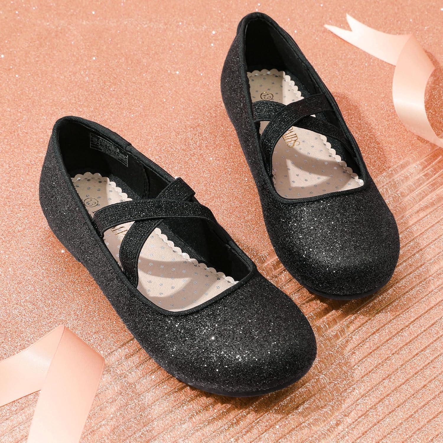 imageDREAM PAIRS Girls Ballerina Dress Shoes Mary Jane FlatsBlack