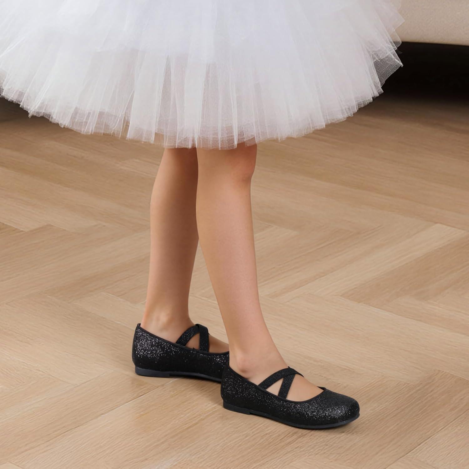 imageDREAM PAIRS Girls Ballerina Dress Shoes Mary Jane FlatsBlack