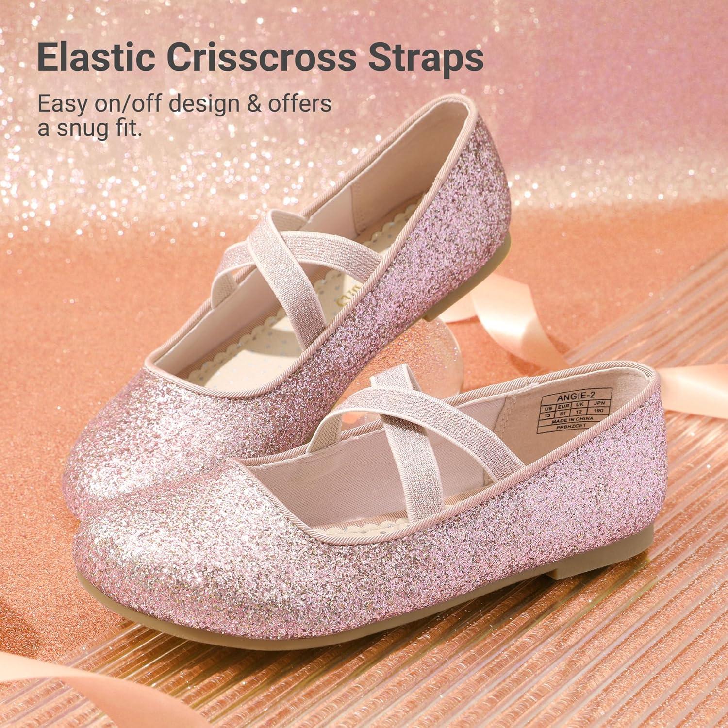 imageDREAM PAIRS Girls Ballerina Dress Shoes Mary Jane FlatsPink