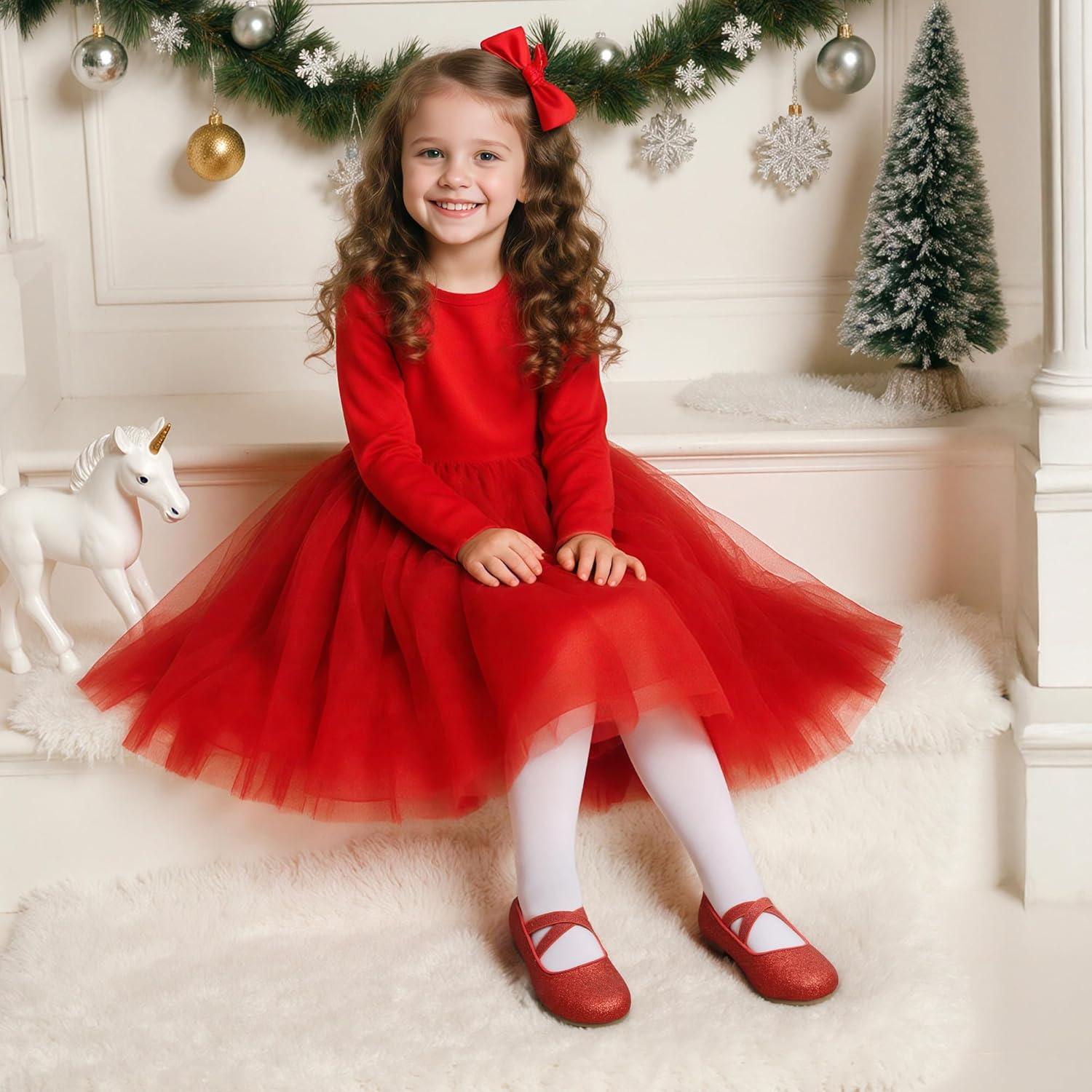 imageDREAM PAIRS Girls Ballerina Dress Shoes Mary Jane FlatsRed