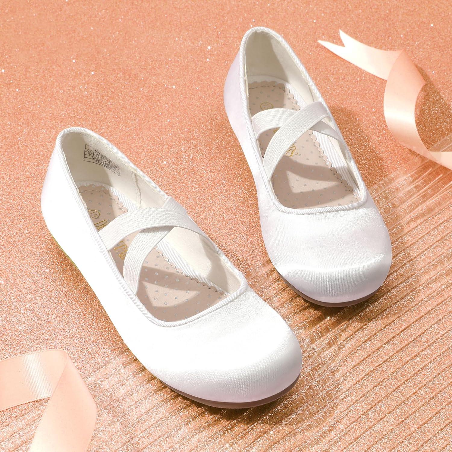 imageDREAM PAIRS Girls Ballerina Dress Shoes Mary Jane FlatsWhite