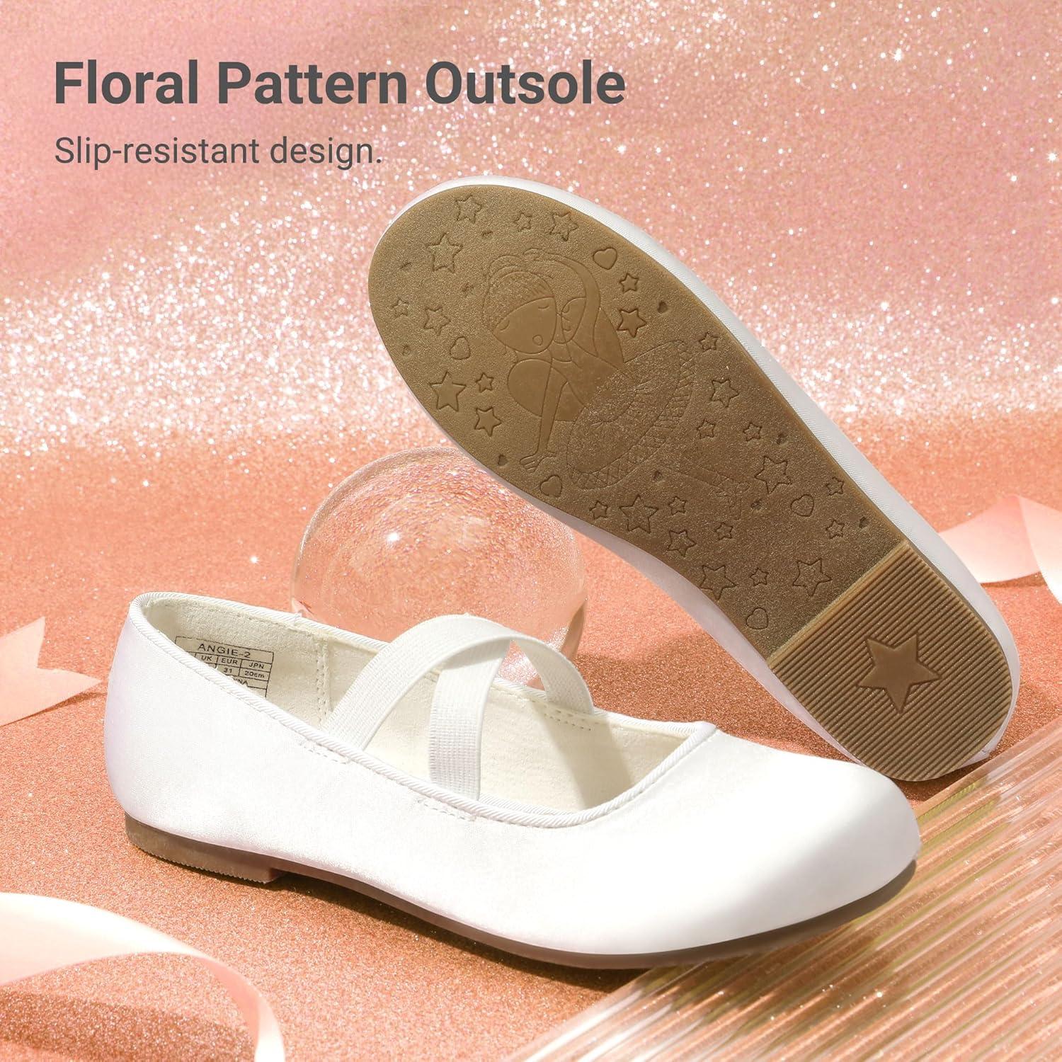 imageDREAM PAIRS Girls Ballerina Dress Shoes Mary Jane FlatsWhite