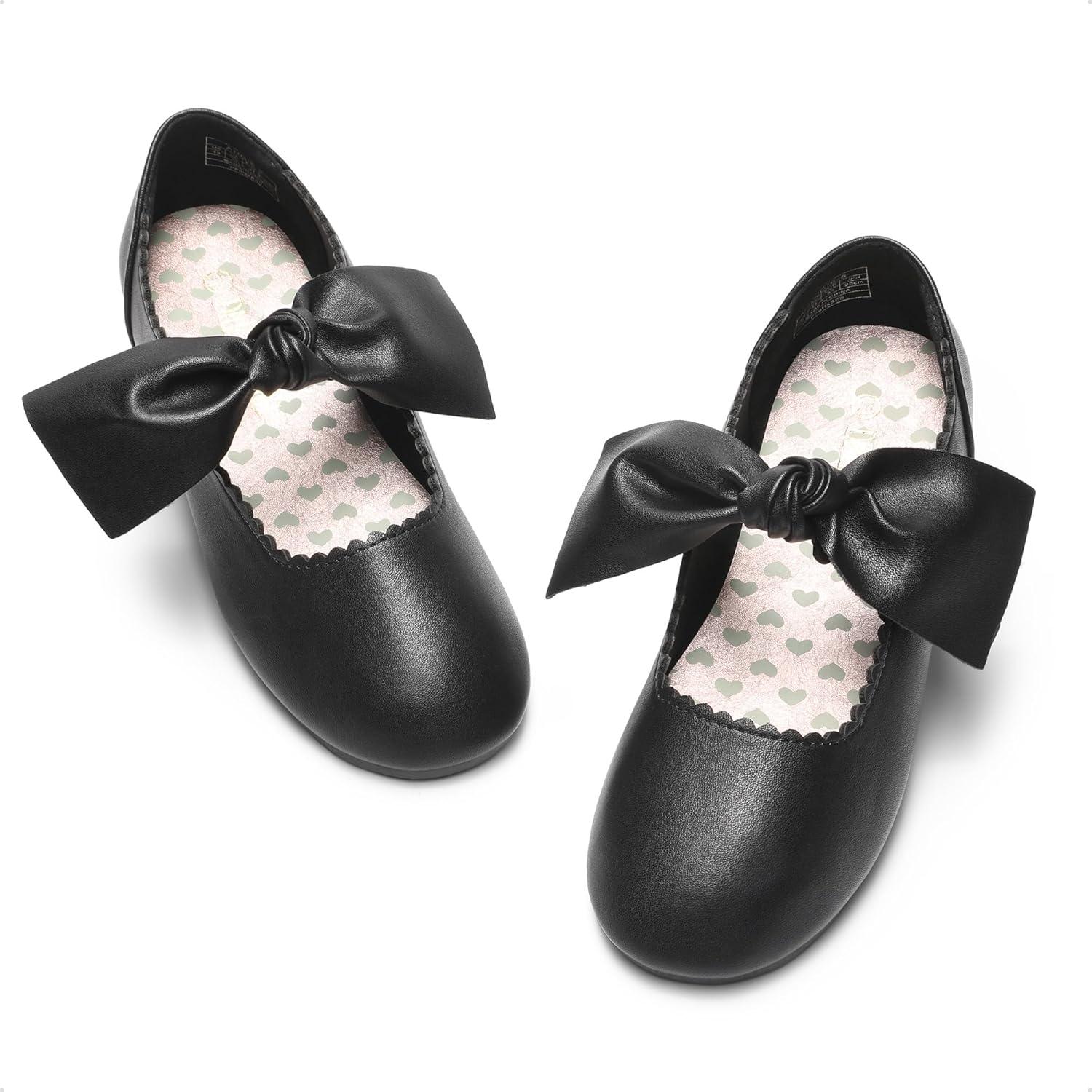 imageDREAM PAIRS Girls Ballerina Flats Mary Jane Front Bow Dress ShoesBlack