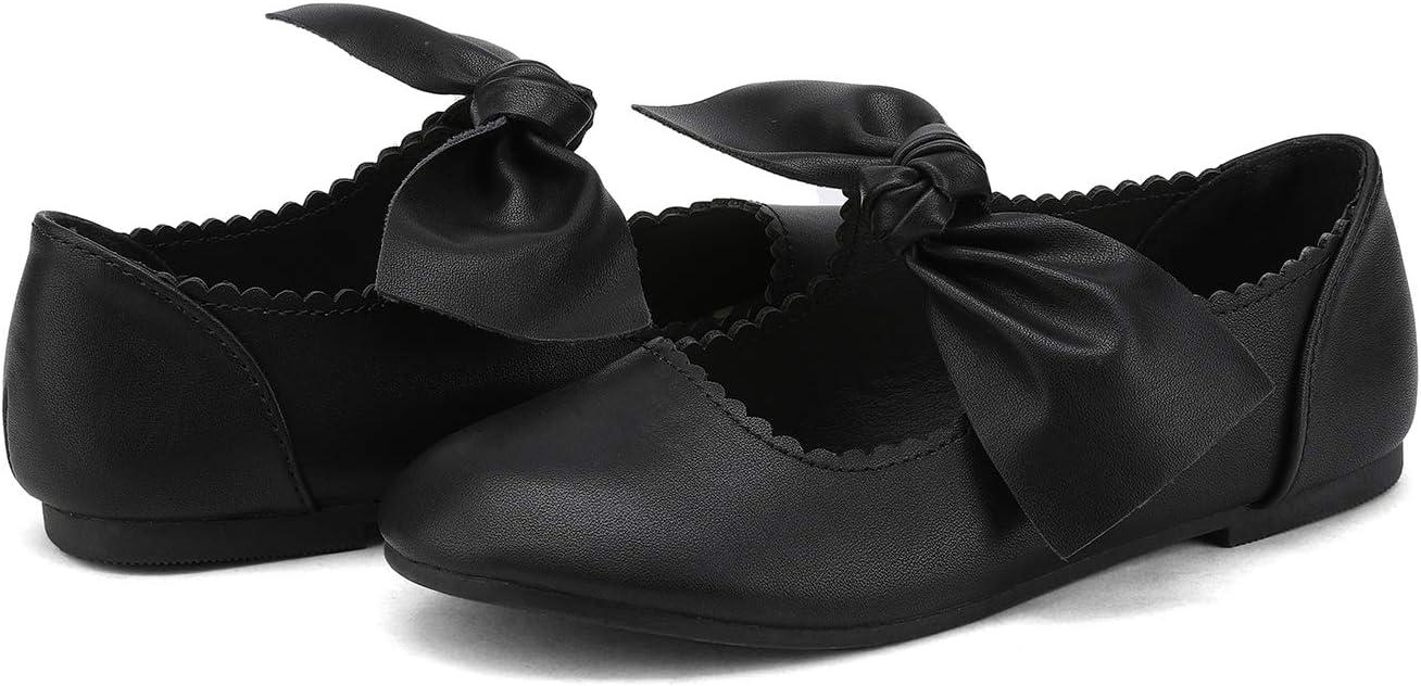 imageDREAM PAIRS Girls Ballerina Flats Mary Jane Front Bow Dress ShoesBlack