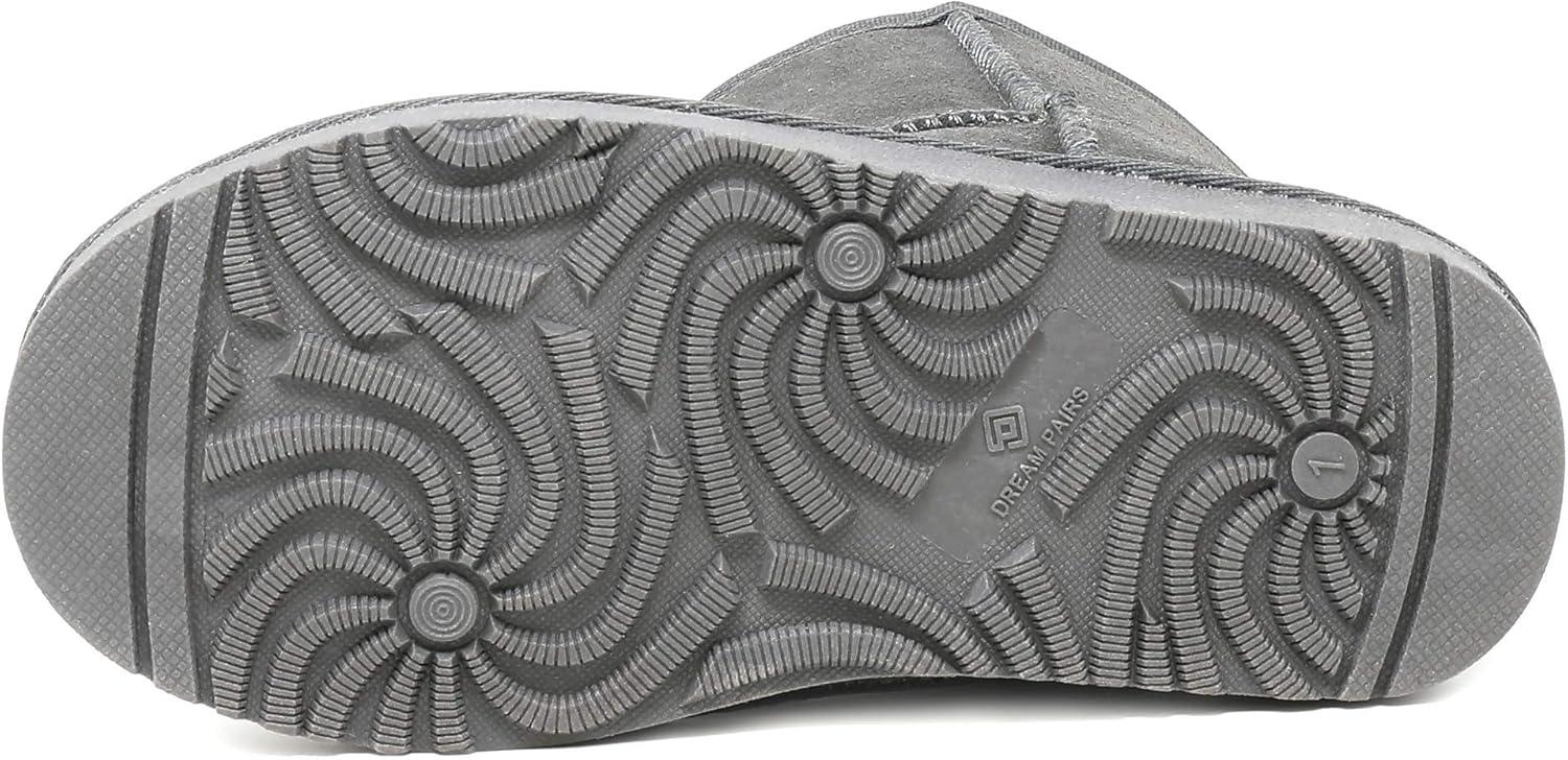 imageDREAM PAIRS Girls Boys Boots Kids Faux Fur Lined Winter Snow FuzzyClassic Kids Mid BootGrey