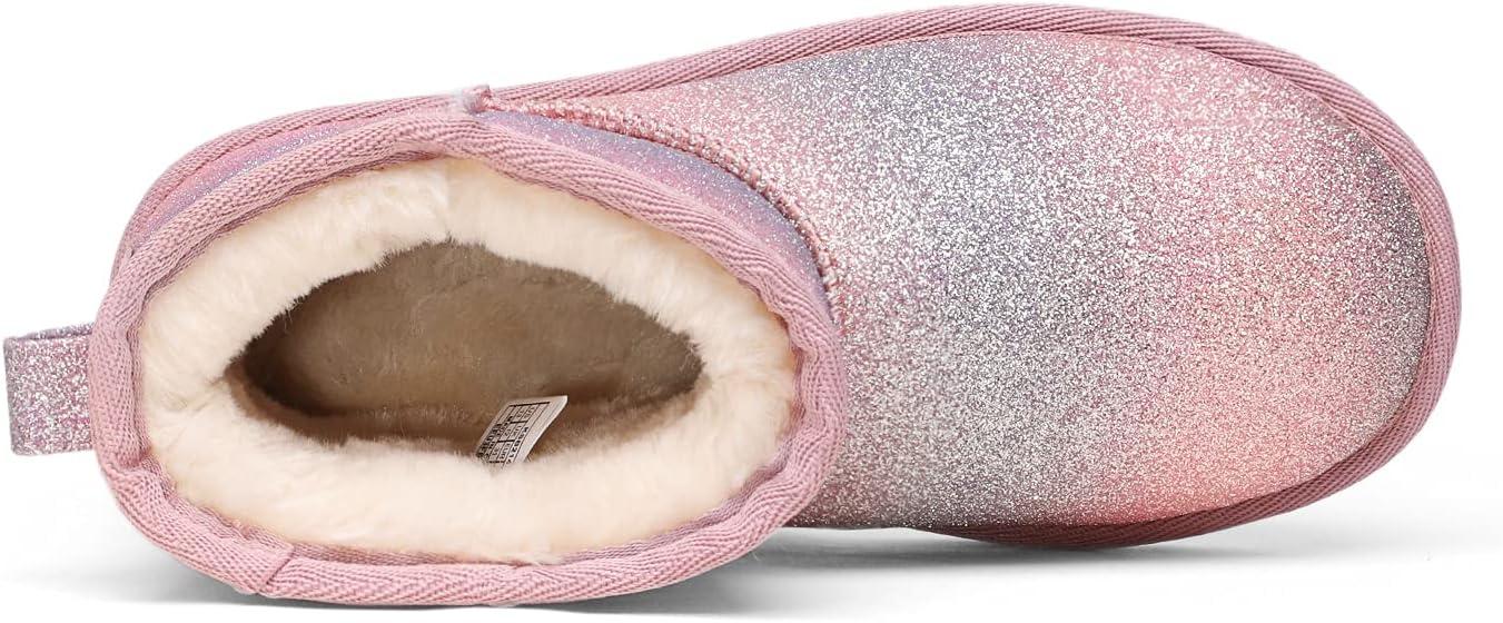 imageDREAM PAIRS Girls Boys Boots Kids Winter Ankle Faux Fur Lined Snow Shoes FuzzyClassic Kids Low Boot for ToddlerLittle KidBig KidPinkCamouflage