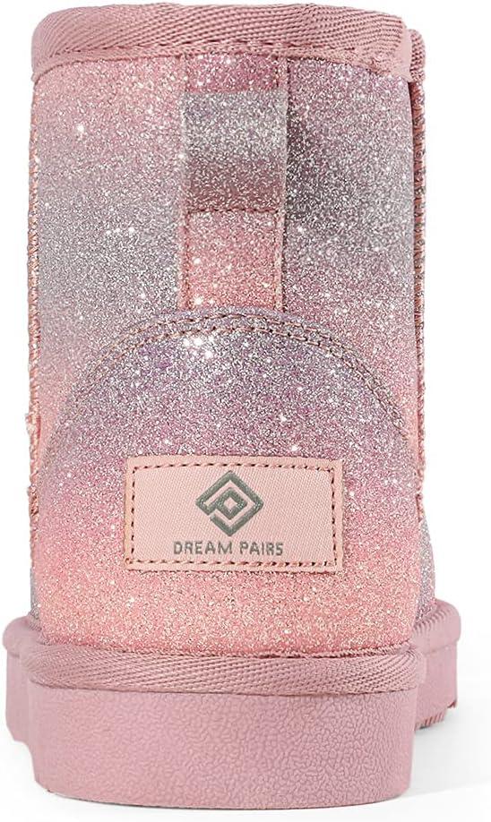 imageDREAM PAIRS Girls Boys Boots Kids Winter Ankle Faux Fur Lined Snow Shoes FuzzyClassic Kids Low Boot for ToddlerLittle KidBig KidPinkCamouflage