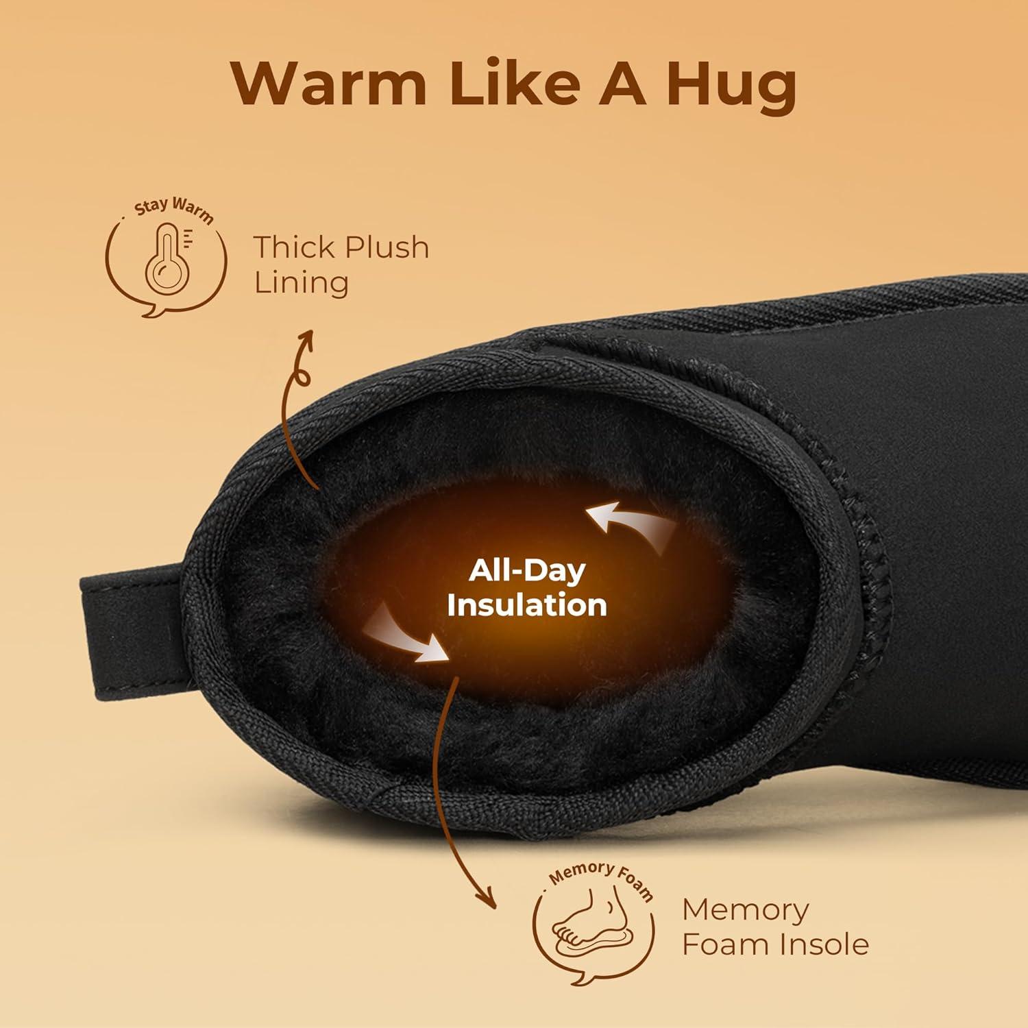 imageDREAM PAIRS Girls Boys Boots Kids Winter Ankle Faux Fur Lined Warm Snow Shoes Kid Short Boots for Little KidBig KidBlack