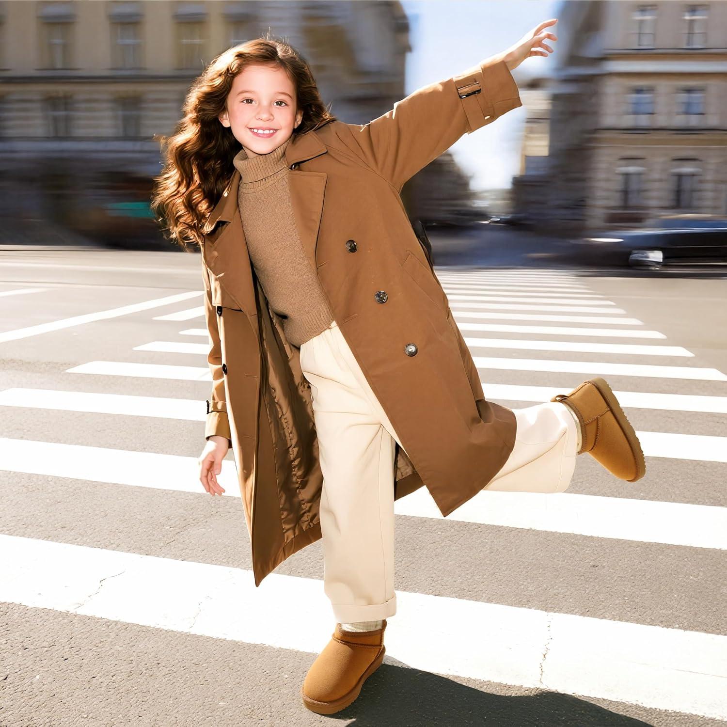 imageDREAM PAIRS Girls Boys Boots Kids Winter Ankle Faux Fur Lined Warm Snow Shoes Kid Short Boots for Little KidBig KidCamel