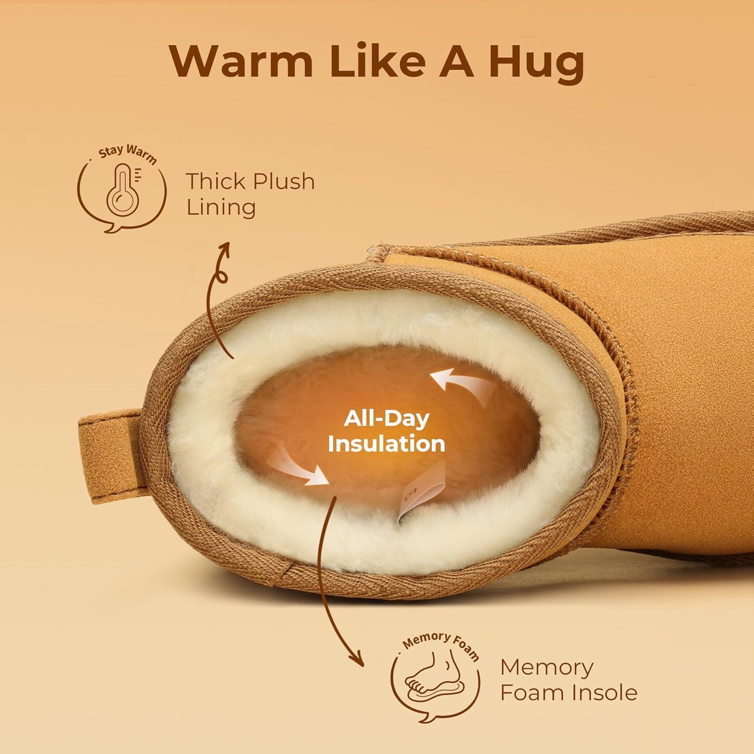 imageDREAM PAIRS Girls Boys Boots Kids Winter Ankle Faux Fur Lined Warm Snow Shoes Kid Short Boots for Little KidBig KidCamel