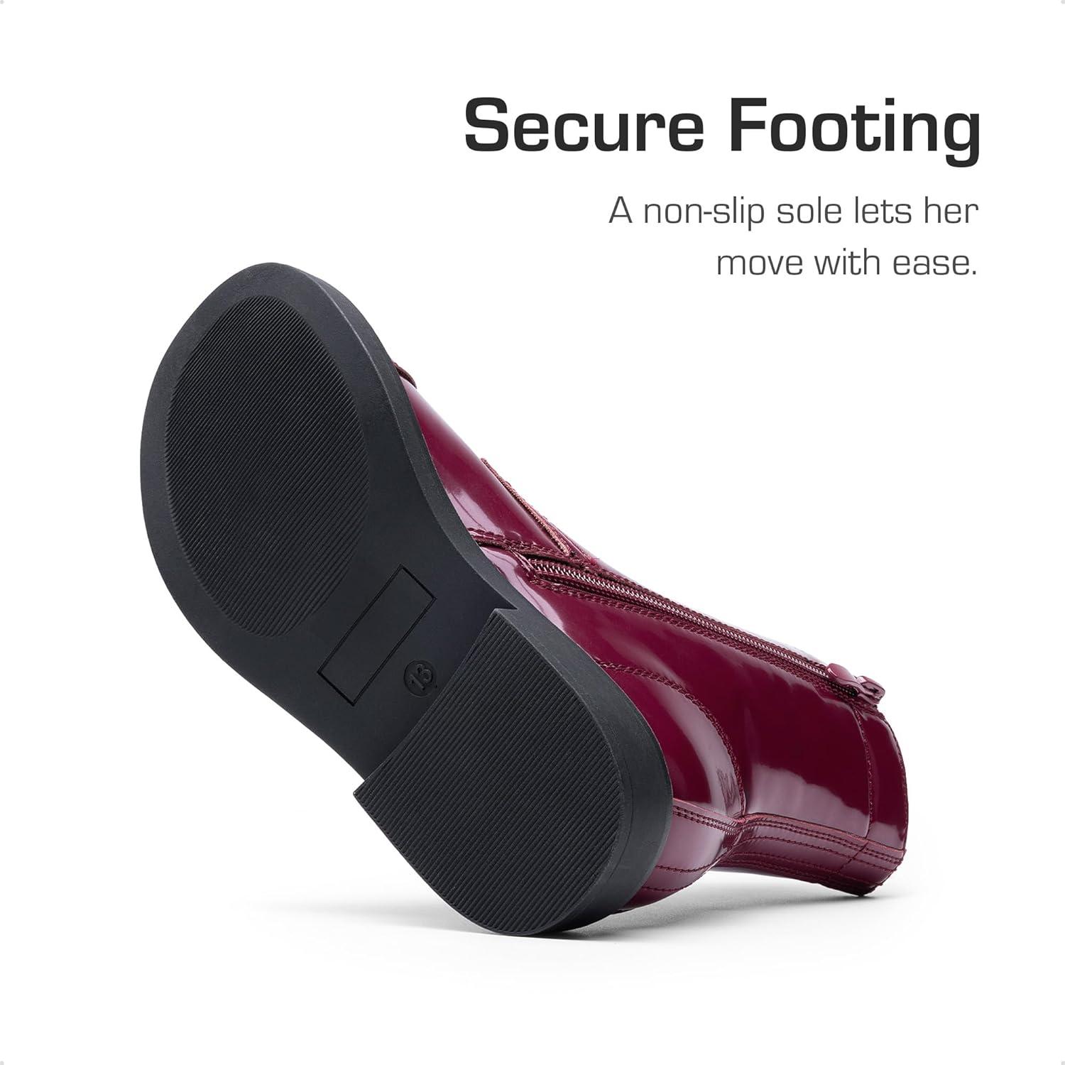 imageDREAM PAIRS Girls Boys Combat Ankle Boots Side Zipper Shoes with Lace Up for ToddlerLittle KidBig KidBurgundy