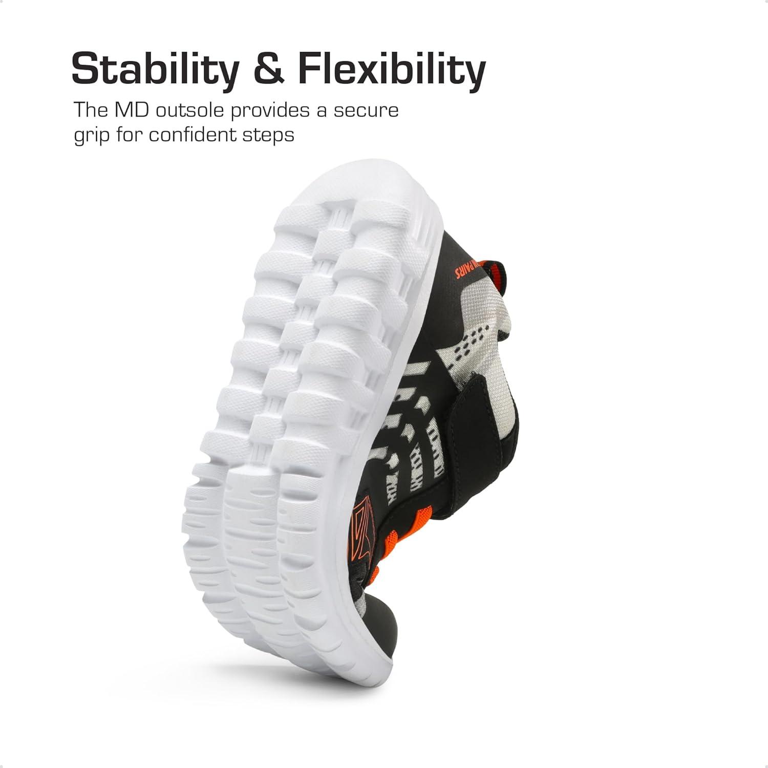 imageDREAM PAIRS Girls Boys Shoes Kids Tennis EZOns Quicksteps School Sneakers Breathable Running Athletic ShoesBlackGreyOrange