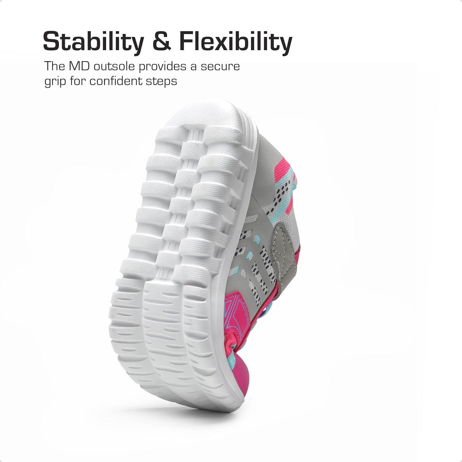 imageDREAM PAIRS Girls Boys Shoes Kids Tennis EZOns Quicksteps School Sneakers Breathable Running Athletic ShoesGreyFuchsiaBlue