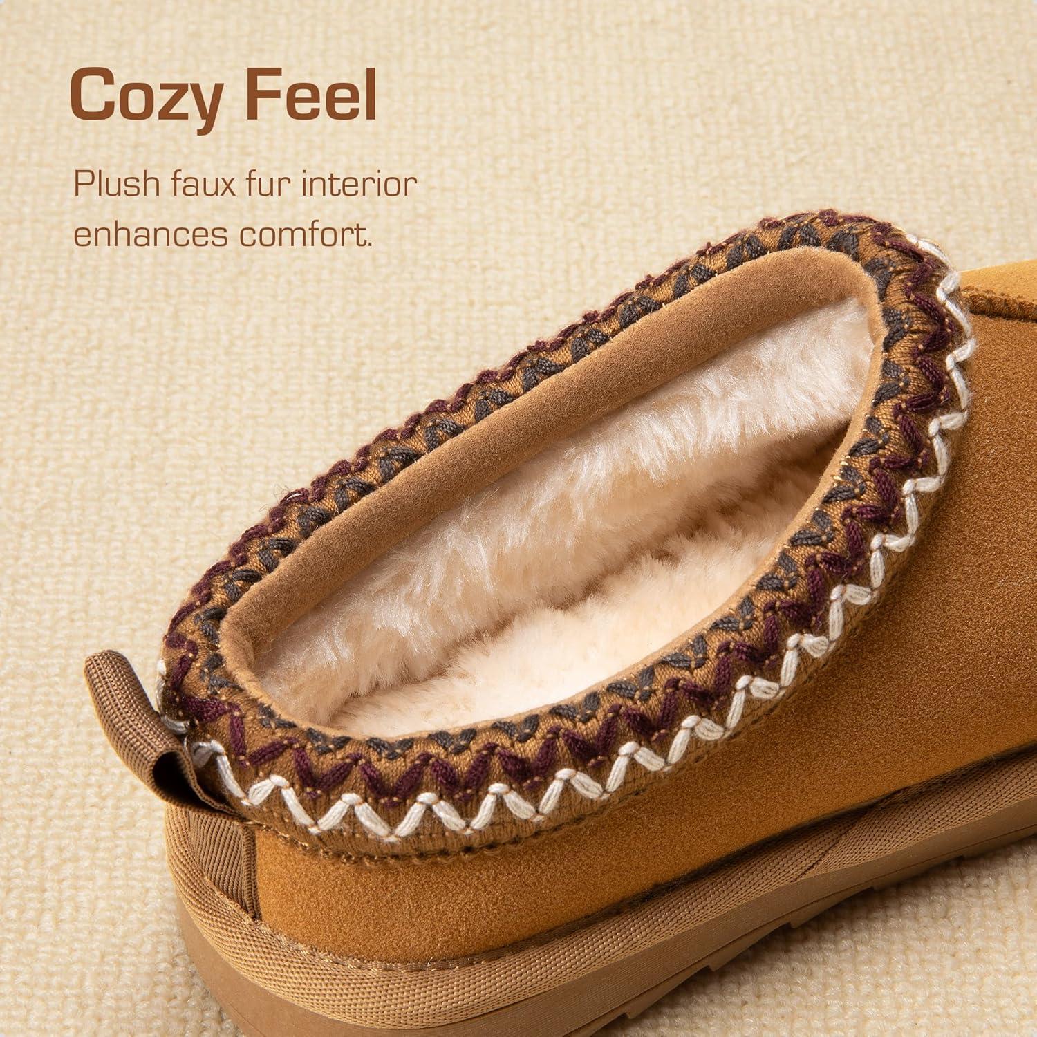 imageDREAM PAIRS Girls Boys Slippers Kids House Fuzzy Indoor Outdoor FuzzyEasy Kids Slipon Slipper for Little Kid Big KidBrown