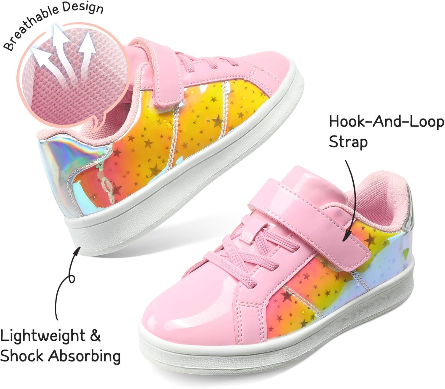 imageDREAM PAIRS Girls Boys Sneakers Tennis School Shoes Casual Walking Storybook Footwear for LittleBig KidsPink