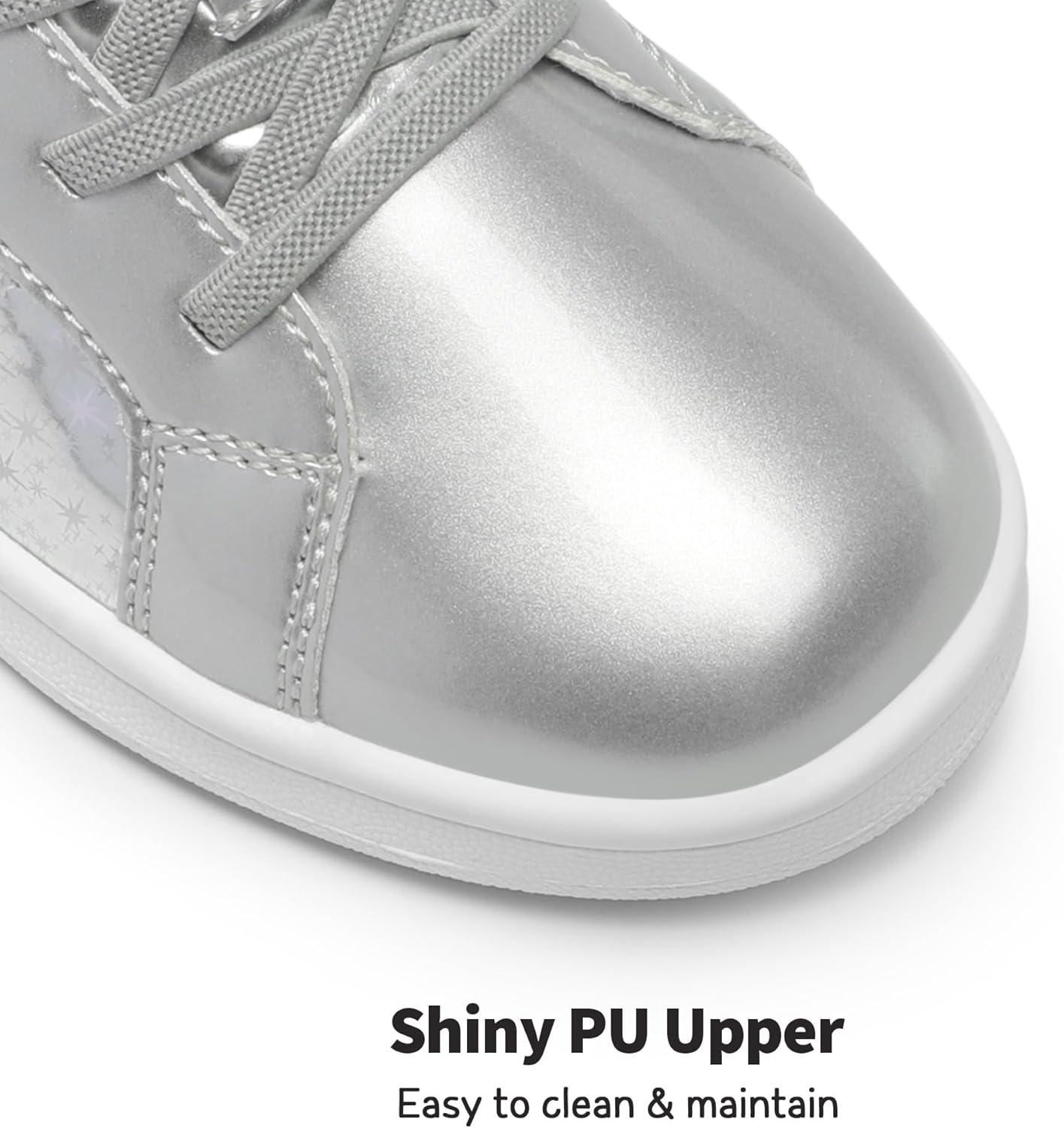 imageDREAM PAIRS Girls Boys Sneakers Tennis School Shoes Casual Walking Storybook Footwear for LittleBig KidsSilver